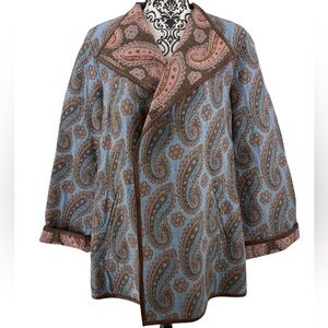 Vintage Doncaster Sport Silk Wool Blend Paisley Tapestry Jacket Blazer Boho Luxe